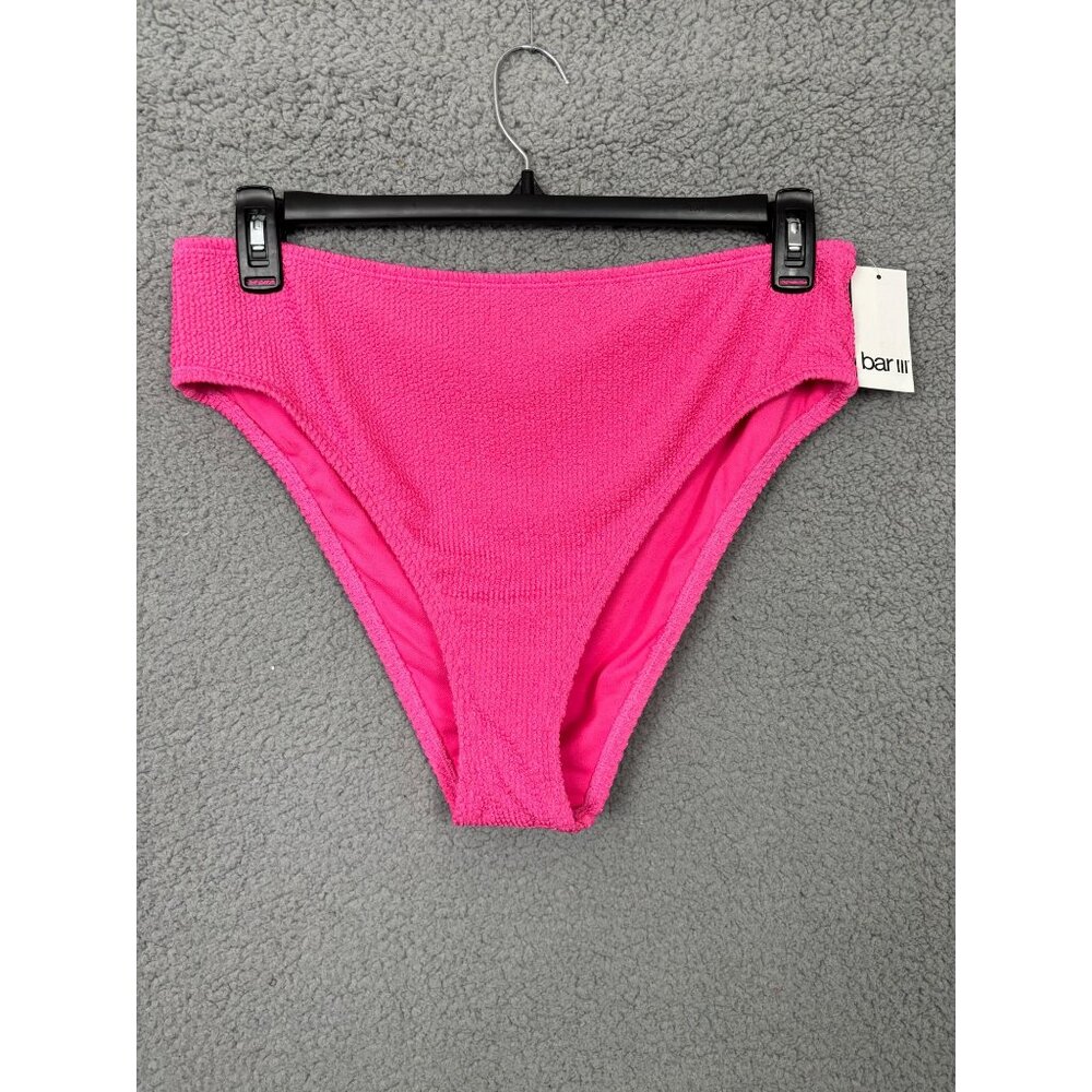 Bar III Women's Candy Kiss Pink High-Waist Bikini Bottoms Size XL New With Tag's